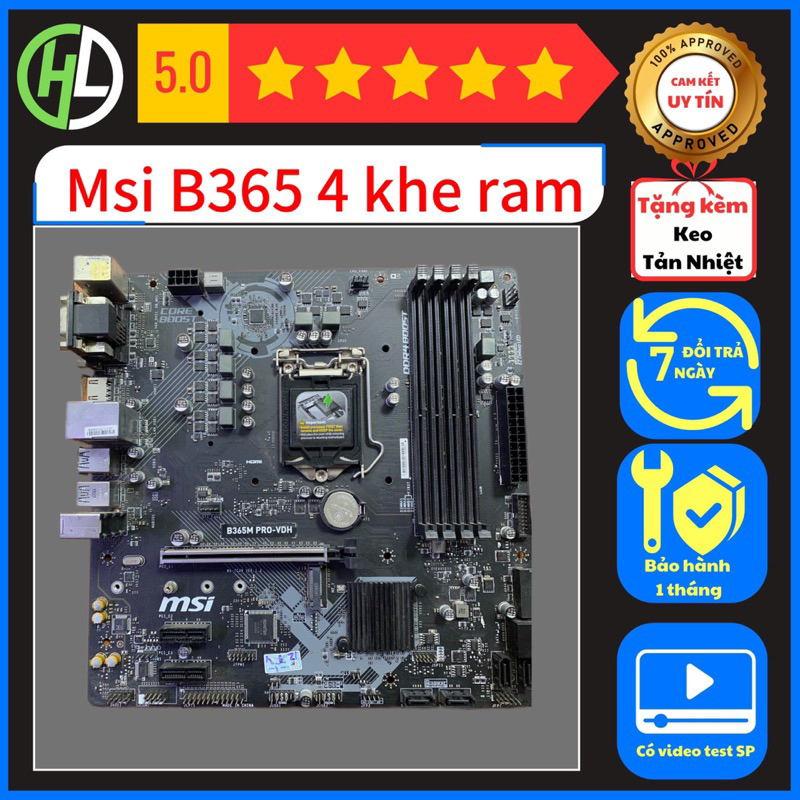 MAIN MSI B360, B365M PRO CÁC MÃ GIÁ RẺ ĐỦ CHẶN TẶNG KEO TẢN NHIỆT