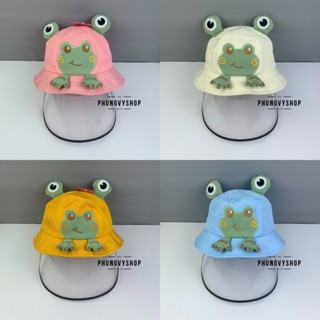  BÉ Dưới 2 Tuổi_Mũ chống giọt bắn chắn gió bụi mưa bucket tai bèo vành phungvyshop-nón   Bo "KIẾNG" ẾCH KAKI  