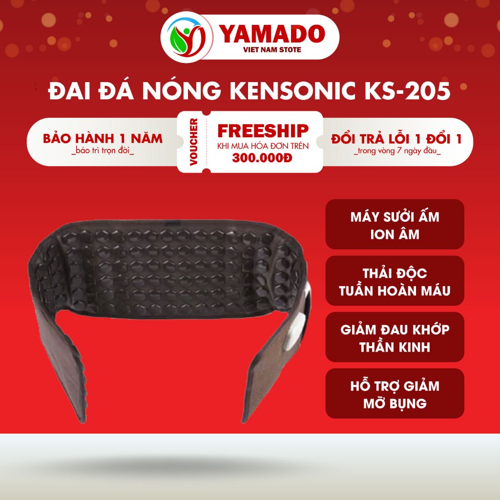 Đai massage Đá Nóng KENSONIC KS- BELT 205 Hàn Quốc, Cải Thiện Lưu Thông Máu, Giảm Đau Thắt Lưng, Thư Giãn Toàn Thân
