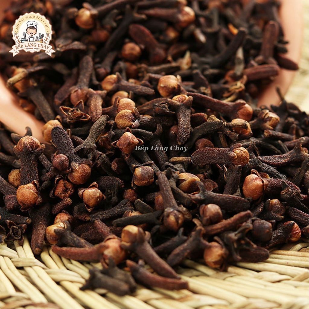 Nụ đinh hương Bếp Làng Chay, đinh hương khô, nụ to, thơm, gia vị nấu phở, tẩm ướp thơm ngon chuẩn vị