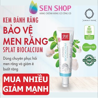 Kem đánh răng SPLAT CHÍNH HÃNG NGA Biocalcium Professional Toothpaste gấp đôi canxi phục hồi men răng giảm ê buốt 20ml