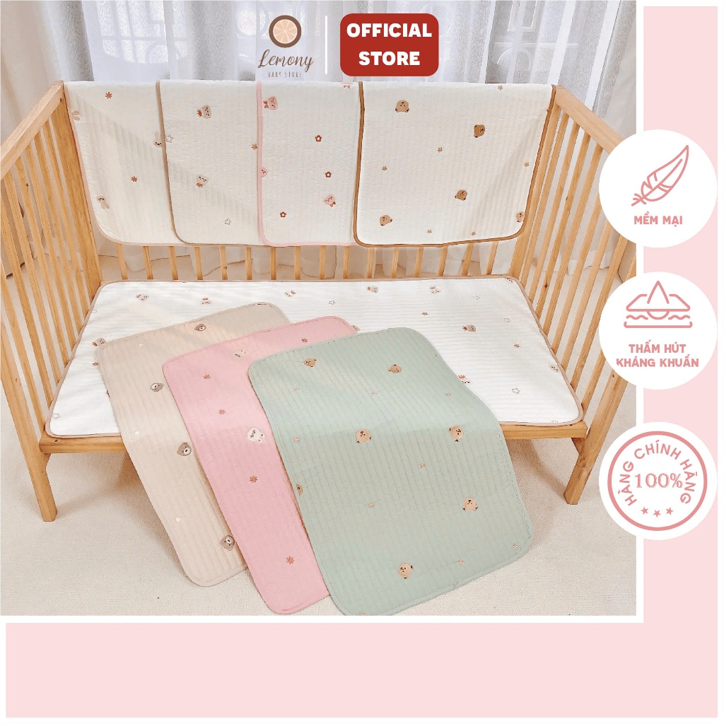 Thảm điều hòa kiêm chống thấm cho bé Monona kích thước 60*120cm và 50*70cm vải thoáng mát