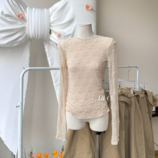 HÈO | Áo Ren Lưới Mỏng Xuyên Thấu Tay Dài Ôm