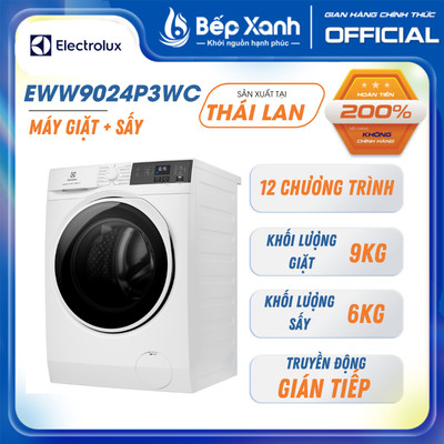 [FREESHIP HCM] Máy giặt sấy Electrolux EWW9024P3WC - Inverter - Giặt 9kg + sấy 6 kg - Sấy ngưng tụ