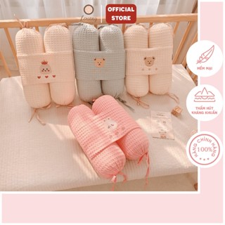 Gối chặn MONONA vải Waffle/ xô Muslin mềm mại, ruột gối bông tự nhiên cao cấp cho bé ngủ ngon
