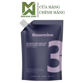  Mặt nạ ủ tóc Keratin thuỷ phân Rosemine giúp phục hồi ngăn ngừa gãy rụng tóc 120ML 