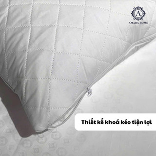 Bảo Vệ Ruột Gối Có Khoá Kéo Cotton AMARA - Kích Thước 50x70cm, Mềm Mại, Chống Thấm - Chống Bẩn