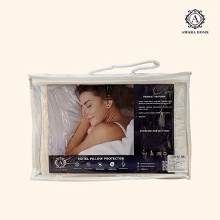 Bảo Vệ Ruột Gối Có Khoá Kéo Cotton AMARA - Kích Thước 50x70cm, Mềm Mại, Chống Thấm - Chống Bẩn
