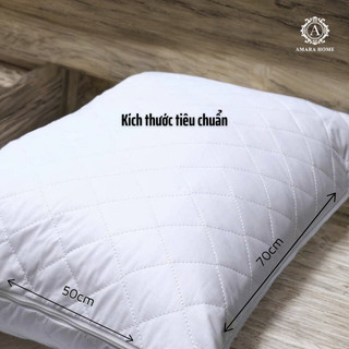 Bảo Vệ Ruột Gối Có Khoá Kéo Cotton AMARA - Kích Thước 50x70cm, Mềm Mại, Chống Thấm - Chống Bẩn