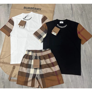 Bộ Cộc Tay Nam Nữ BBR Bản Basic Mới UpDate Chất Liệu Cotton. Bộ Quần Áo Cộc Burberry Hotrend Hè 2025
