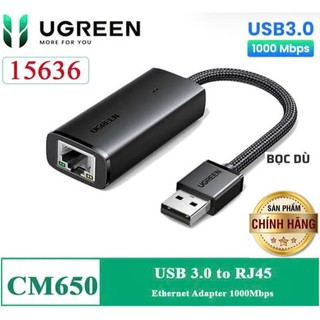 Cáp chuyển usb 3.0 to lan ugreen 20255 20256 cr111 15636