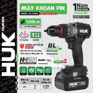[Gen3] Khoan pin HUKAN G3- Z1800 / 3 chức năng / Tắt mở anti_kickback / Tạo xung / Lực siết 125Nm