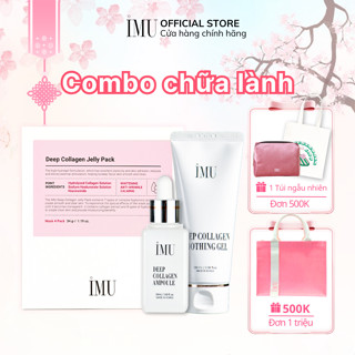 Combo chữa lành với Mặt nạ thạch + Tinh chất + Kem dưỡng iMU Deep Collagen