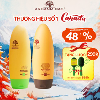 Combo dầu gội kiềm dầu tạo phồng chân tóc và dầu xả siêu dưỡng ẩm Arganmidas - 450ml