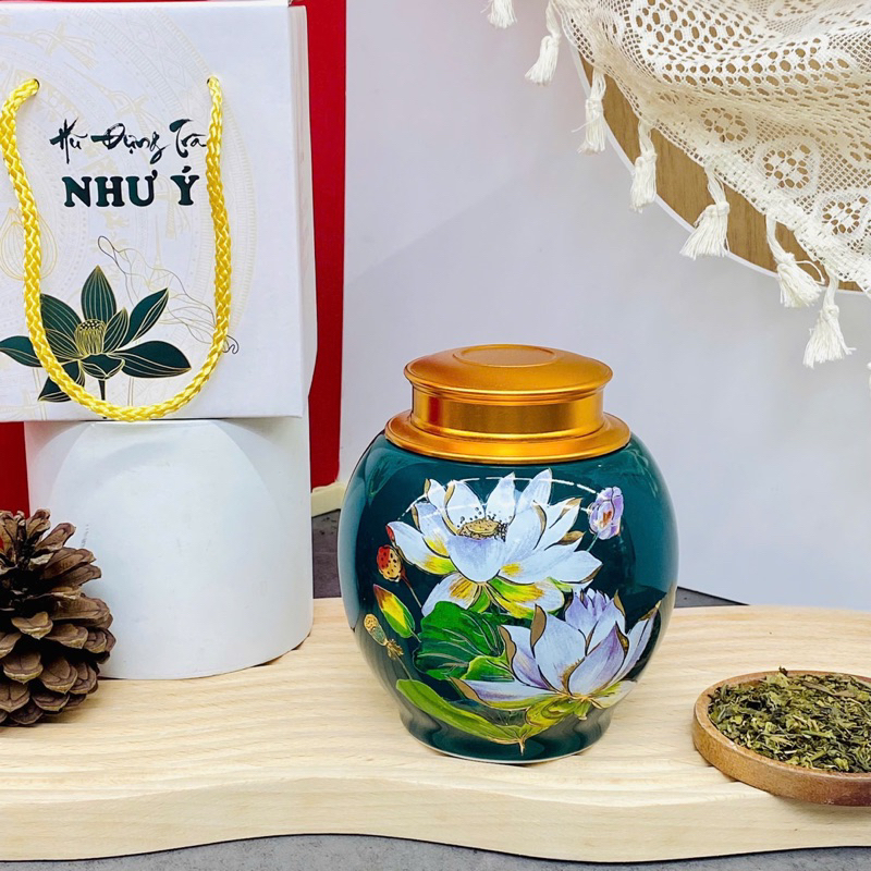 HŨ ĐỰNG TRÀ GỐM SỨ BÁT TRÀNG .