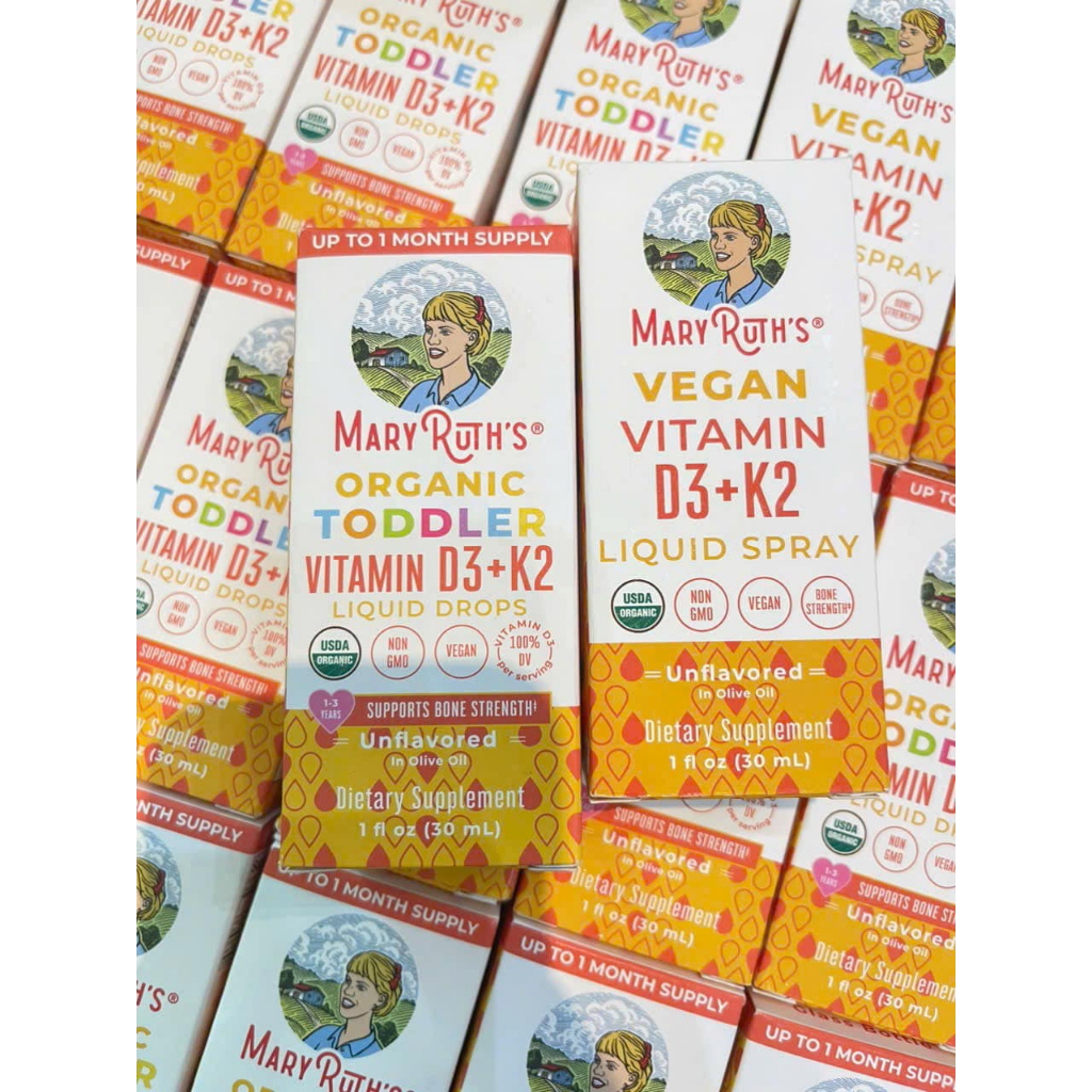 Vitamin D3 K2 Mary Ruth’s liquid spray hữu cơ cho trẻ em 30ml.