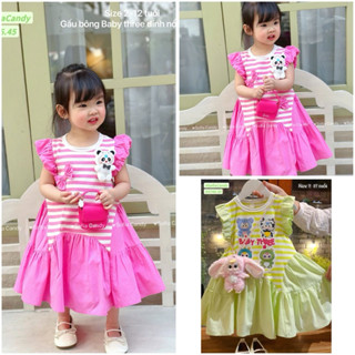 Siêu phẩm mới lạ, đầm cốm bé ba Baby three so hot cho bé gái. Đầm váy Tết, du lịch. Top váy bán chạy
