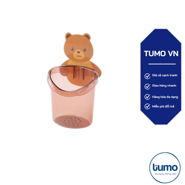 (𝒈𝒊𝒂́ 𝒔𝒊̉)  Cốc Đựng Vật Dụng Dán Tường Hình Gấu Dễ Thương Mẫu ( cốc gấu đựng bàn chải)[HDK]