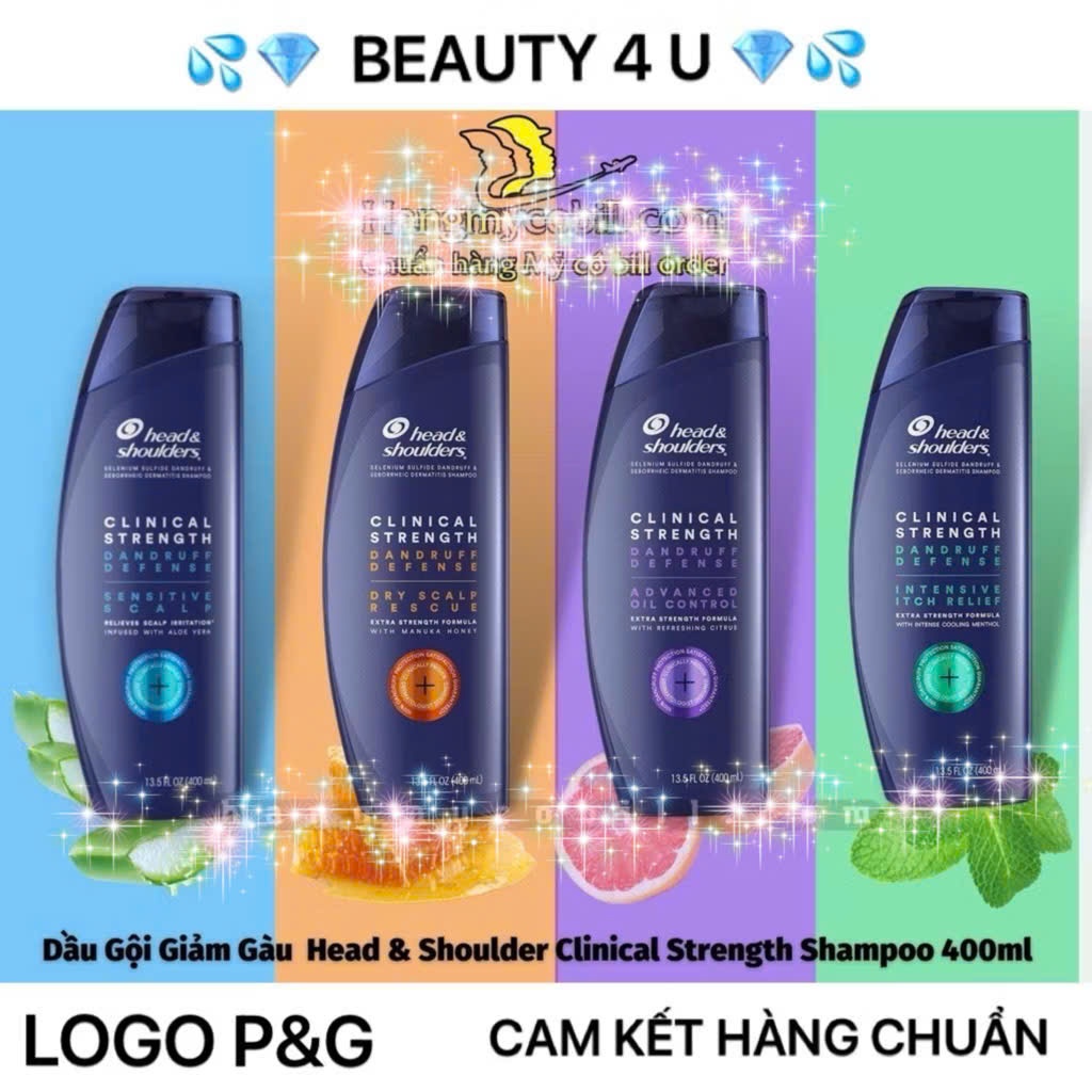HEAD SHOULDERS MỸ - DẦU GỘI GIẢM GÀU NẤM HEAD & SHOULDERS CLINICAL STRENGTH DANDRUFF SHAMPOO 400ML