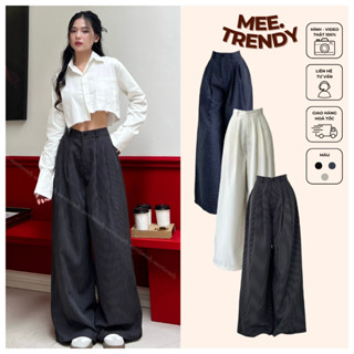 Quần ỐNG TO TRENDY Sọc Thời Trang, Quần Nữ kẻ sọc dáng dài form UNISEX