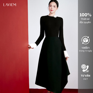 LAVIEM - Set áo đính ngọc trai và hoa thủ công kết hợp cùng chân váy đen - Cleo top & Cleo skirt
