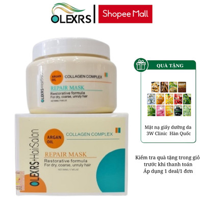 Kem Ủ Tóc Olexrs+Hairsalon Collagen Giúp Phục Hồi Tóc Hư Tổn và chống gãy rụng 500ml