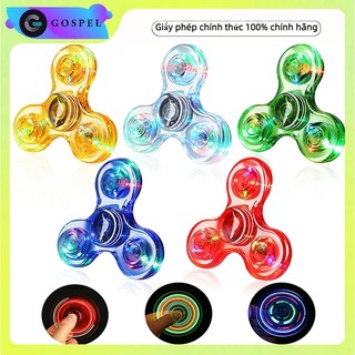 🔥Đèn LED trong suốt một tay quay Gyro, quà tặng ngày trẻ em, đồ chơi giảm căng thẳng đầy màu sắc.