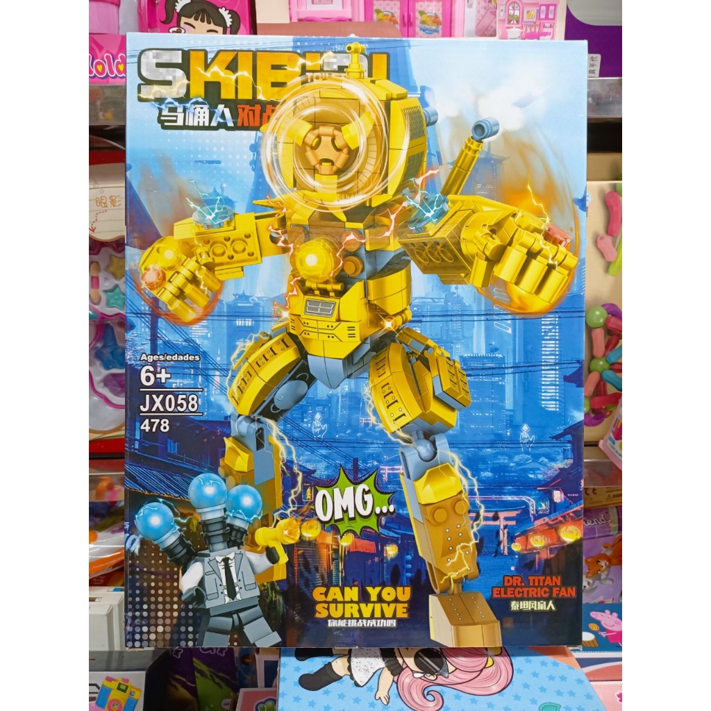 Bộ lắp ráp chủ đề Skibidi Toilet JX058 Dr. Titan Electric Fan