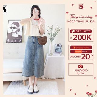 Chân Váy Bò Dáng Dài - Váy Jeans Xẻ Sau Twenty.5 -  5021