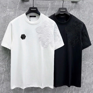 Áo Phông Nam Philip Plein Đính Logo Ngực - Áo Thun Nam Philip Pờ Len Thêu Hổ chất cotton mềm mịn HOT TREND 2025