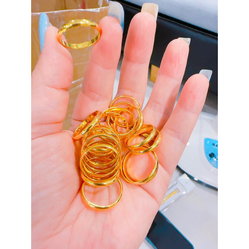 Nhẫn trơn 5 phân xi vàng 24 in 9999
