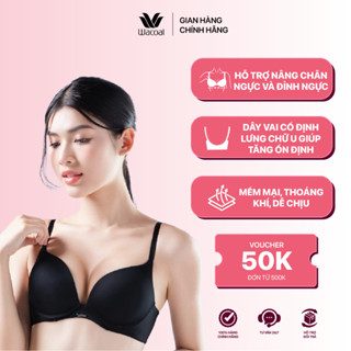 Áo ngực nữ Wacoal mút dày 3cm nâng ngực có gọng chống tuột, Áo lót trơn dây vai cố định - IIB5395