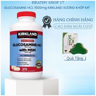  Viên uống glucosamine HCl 1500mg kirkiland mỹ thuốc xương khớp giảm đau nhức bổ khớp 375 viên 