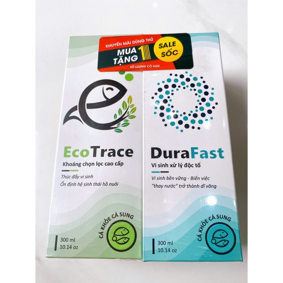 Combo Vi Sinh Khoáng Chất Durafast Và Ecotrace Làm Trong Nước Cho Hồ Cá Cảnh, Hồ Thủy Sinh