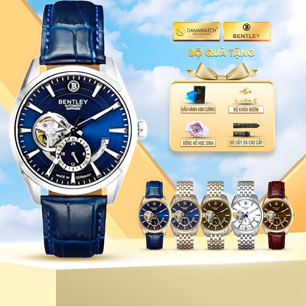 Đồng hồ Nam Bentley Automatic BL1831-25MWNN – Tặng ĐH học sinh, bộ dây da, khoá bướm & gói bảo hành 