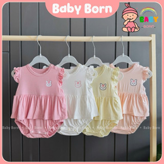 Body chip bé gái Anminaza bodysuit cho bé sơ sinh giả váy cánh tiên sợi tre mềm mịn, mỏng mát AMI0278 Baby Born shop