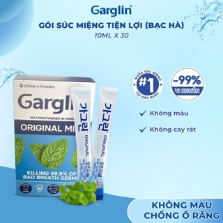 Hộp 30 gói nước súc miệng hơi thở thơm mát gói tiện lợi Garglin Original dung tích 10ml x30