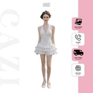   váy liền  Cazi Julie Dress - Váy cổ yếm bèo ren 