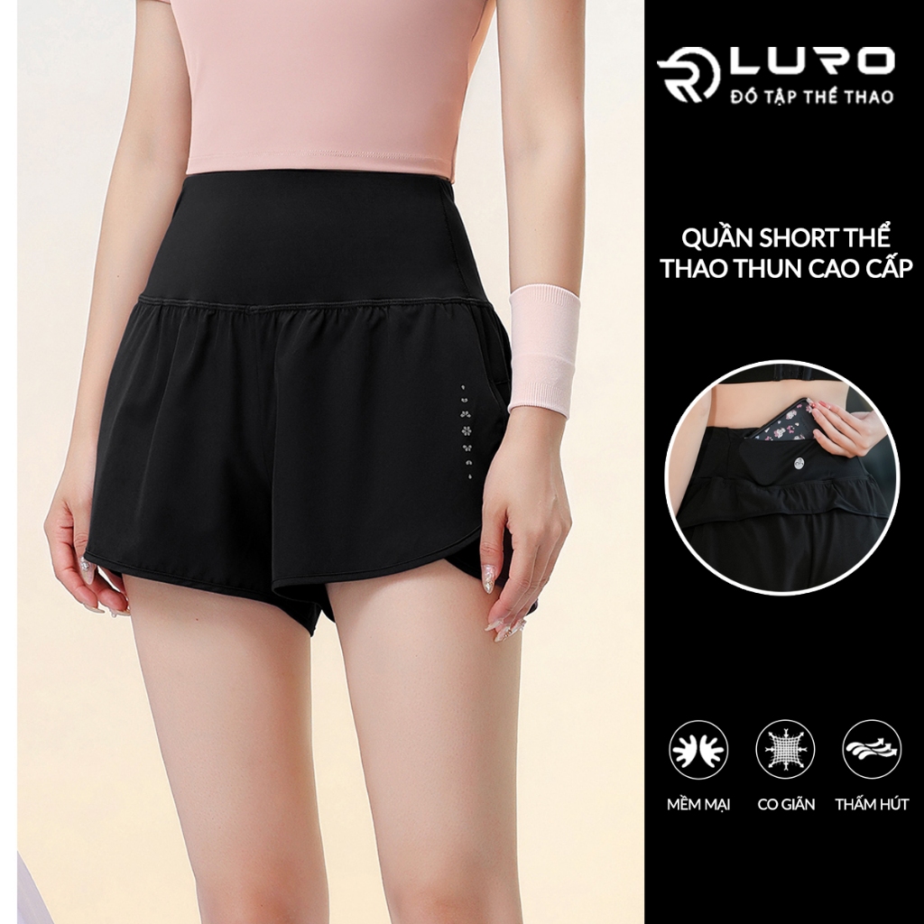 Quần chạy bộ nữ [Louro Q6N], kiểu quần short thể thao, tập gym, yoga, chất liệu co giãn thoáng mát