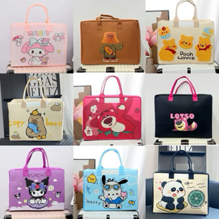 Túi Du Lịch Bằng Vải Nỉ Nhẹ Mềm Mại In Họa Tiết Hoạt Hình Phong Cách Hàn Quốc