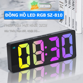  Đồng Hồ Led Ustyle SZ-810 Để Bàn Thông Minh Decor Hiển Thị Thời Gian,Nhiệt Độ Báo Thức Màn Gương Nguồn USB hoặc Pin 