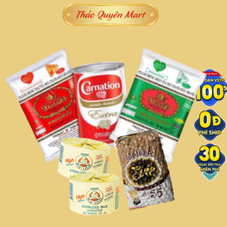   Nội Địa Thái  Trà Thái CHATRAMUE + Sữa Béo CARNATION Thái Lan Set Nguyên Liệu Pha Trà Thái 