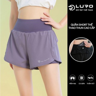 Quần tập gym yoga nữ [Louro Q9N], quần short thể thao có túi 2 lớp, co giãn