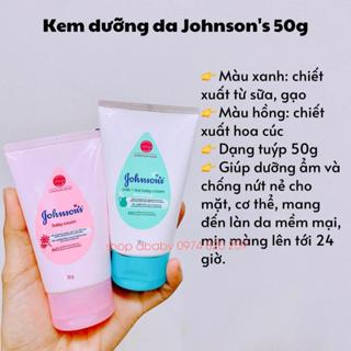 Kem dưỡng ẩm da em bé Johnson's baby cream tinh chất sữa gạo, cúc la mã 50g