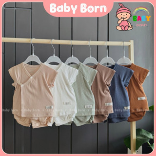 Bộ cộc tay tăm tre Anminaza mềm mát cho bé sơ sinh AMI0180 Baby Born shop
