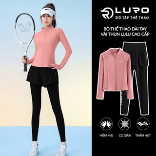  Set bộ tập gym dài tay  Louro S26D  bộ thể thao nữ thu đông áo chống nắng dài tay quần cạp cao 