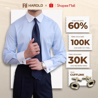 Áo Sơ Mi Nam Tay Dài Cao Cấp Harold Winchester (Tặng Kèm Cufflinks) 100% Cotton Thoáng Mát, Chống Nhăn, Đứng Form