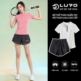 Sét đồ thể thao nữ [Louro S10], bộ quần áo ngắn tập gym, yoga, pickleball, chạy bộ, đạp xe