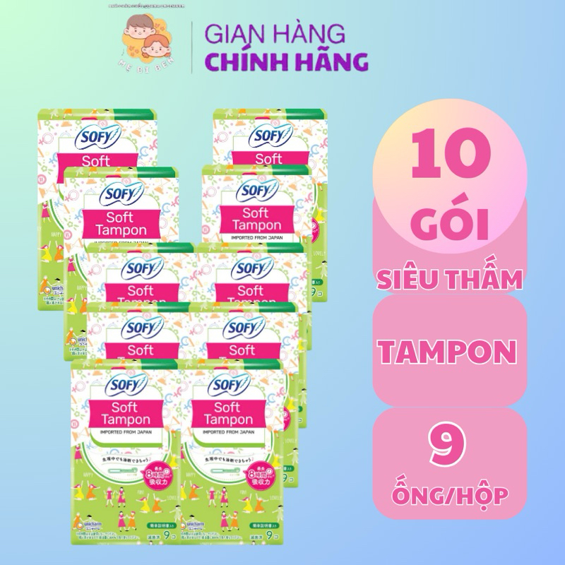 [Chính Hãng] Bộ 10 Hộp Băng vệ sinh Sofy Soft Tampon Super/ Regular Tampon/ Superplus Tampon (Hàng n
