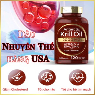 Dầu Nhuyễn Thể Vitamins Khoáng Chất Antarctic Krill Oil 2000mg Lọ 120 Viên Omega-3 EPA, DHA Hàng USA